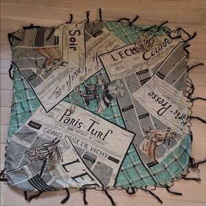 Vintage horse racing Derby Newspaper Print Scarf